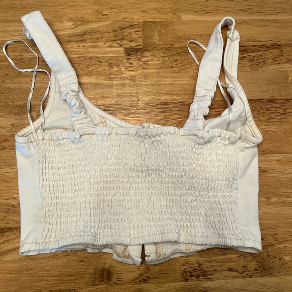 100% Cotton White Corset Tank Top - Picture 4 of 4